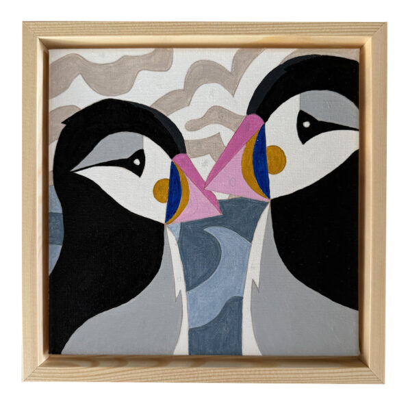 Voorgedrukt canvas "puffins"